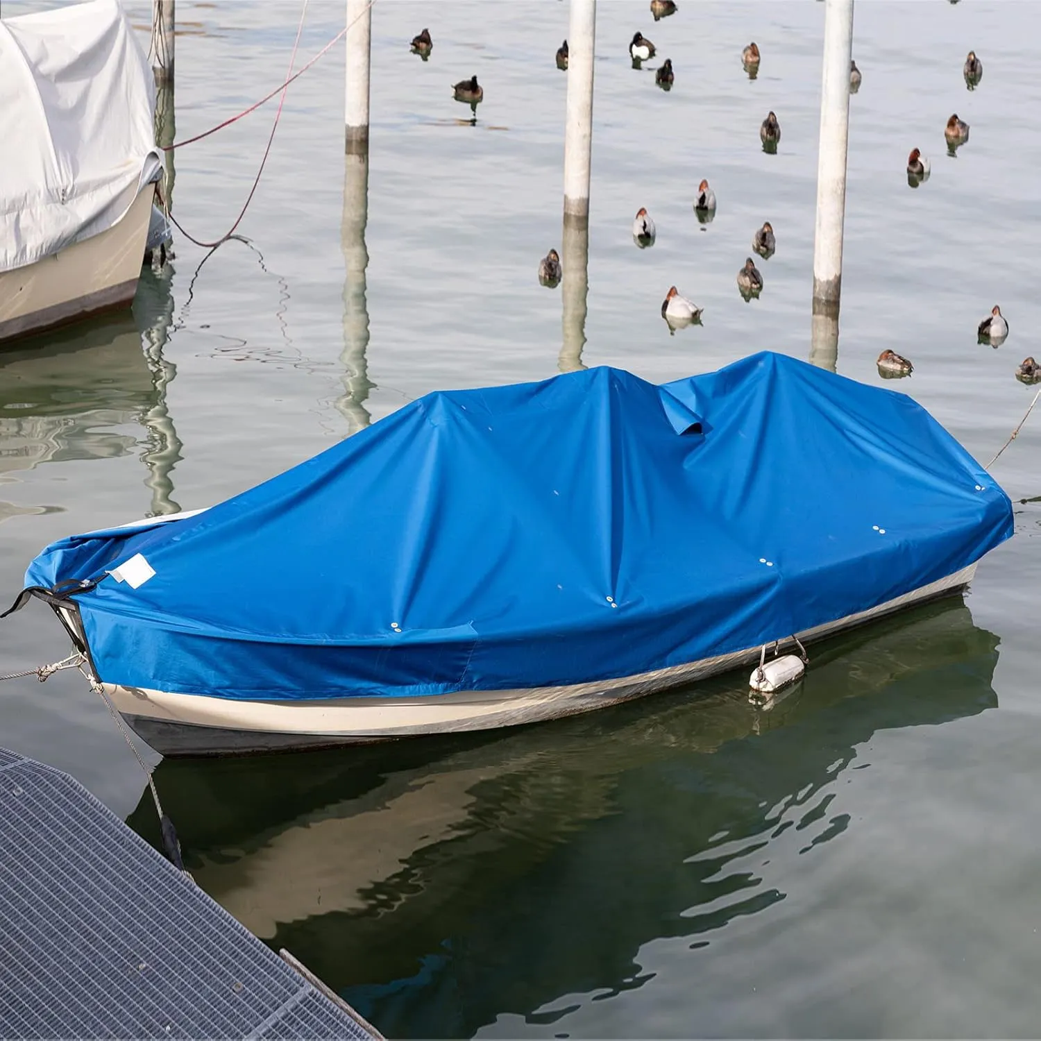 Funtery 4 Pcs Boat Cover Support Pole Adjustable Boat Cover Support System ABS Plastic Pole Jon Accessories for Fishing Bass Pontoon Trailer