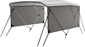 GAOMON 3 Bow Bimini Tops with Mesh Sidewalls Support Poles for Boats Durable Marine Grade Canvas Top Includes 2 Straps Storage Boot 1 Inch Aluminum Frame (3 Bow 6'L x 46" H x 54"-60" W)
