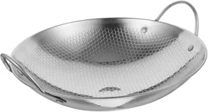 Garneck Dry Pot Wok Pan Stainless Steel Pot Cooking Pan Small Wok for Stove Electric Stove Kitchenware