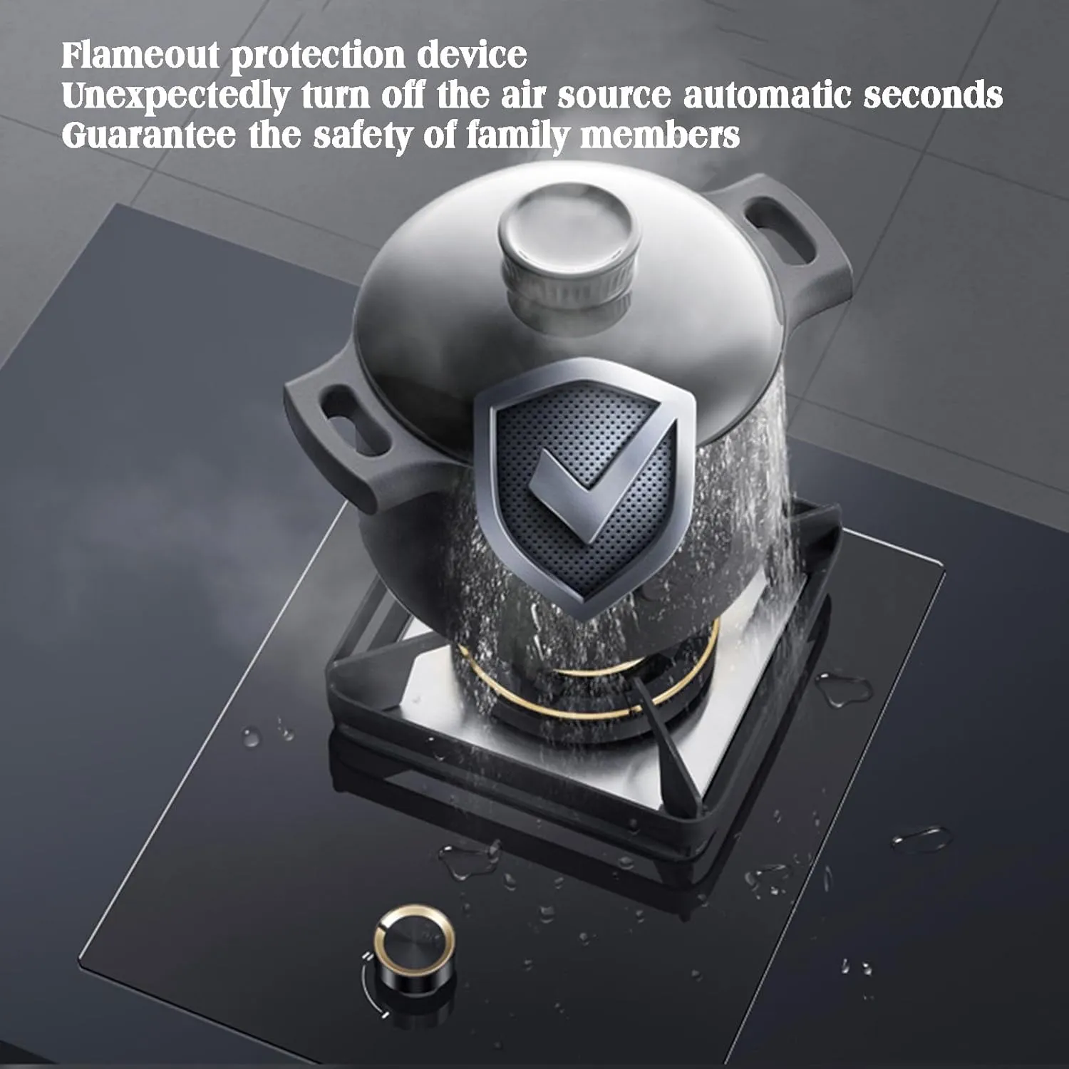 Gas Cooktop,Desktop Embedded Dual-purpose Natural Gas Liquefied Gas Furnace,1 Gas Stove with Flame Out Protection,Suitable for Outdoor Camping in Apartments(Ng)