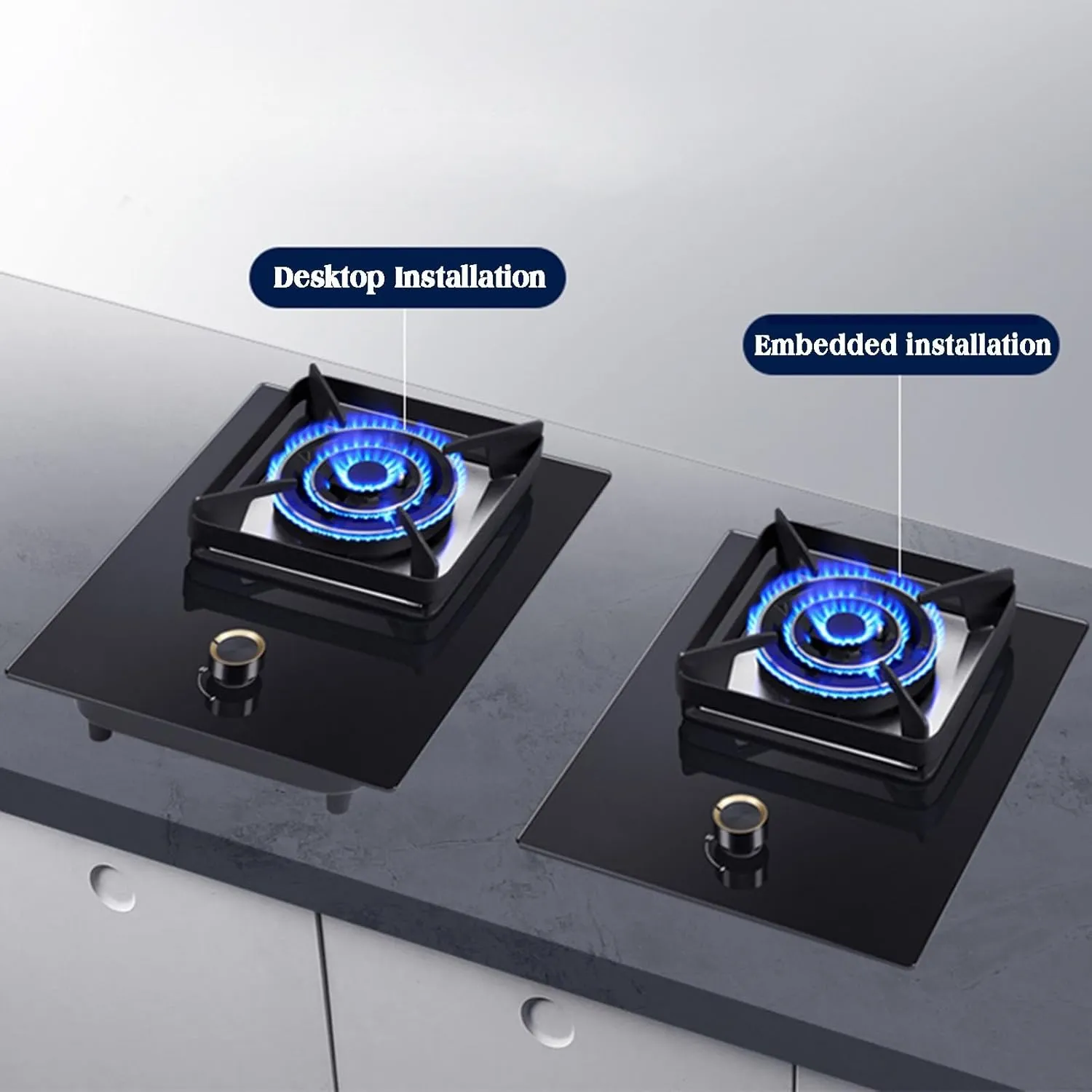 Gas Cooktop,Desktop Embedded Dual-purpose Natural Gas Liquefied Gas Furnace,1 Gas Stove with Flame Out Protection,Suitable for Outdoor Camping in Apartments(Ng)