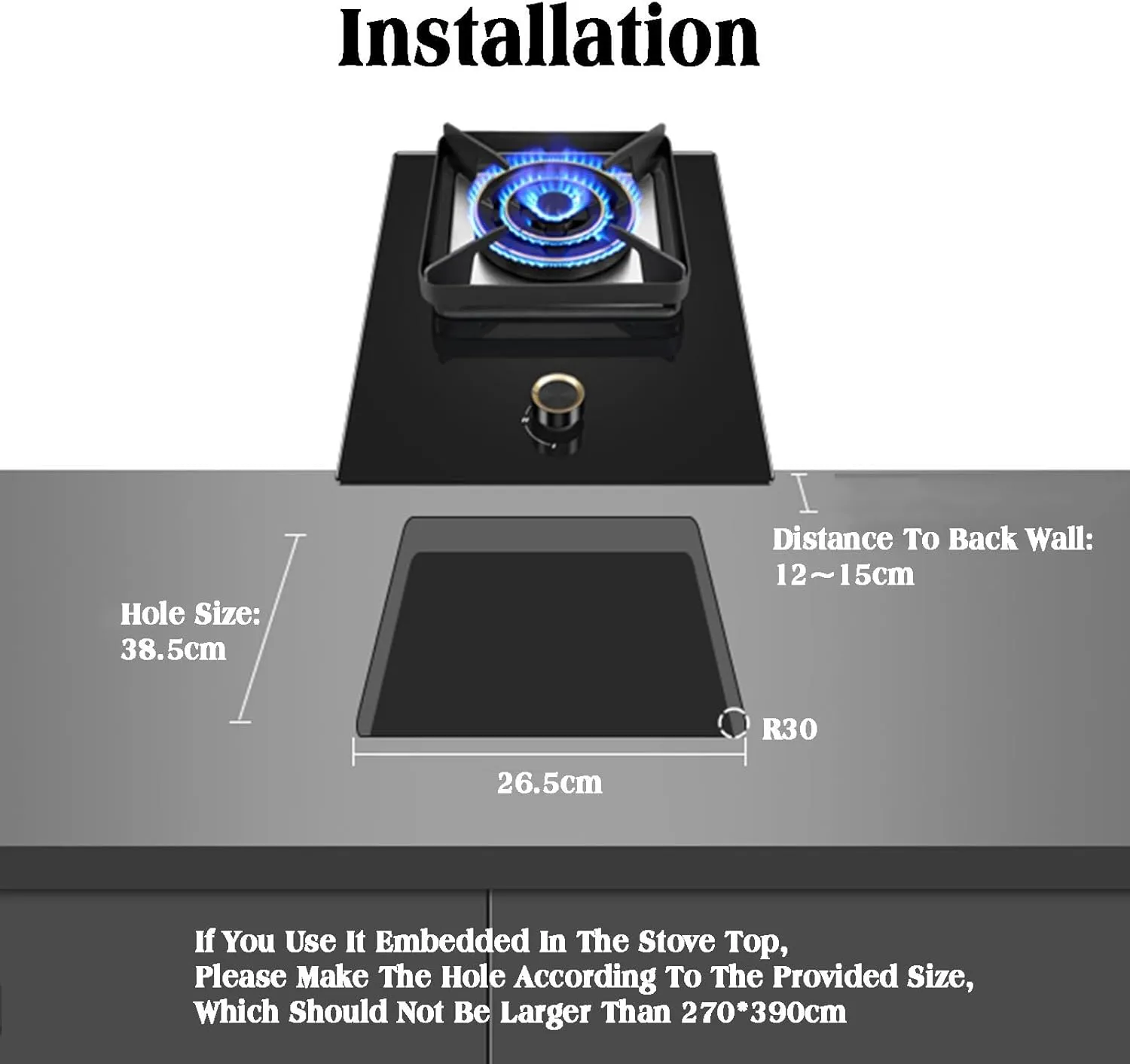 Gas Cooktop,Desktop Embedded Dual-purpose Natural Gas Liquefied Gas Furnace,1 Gas Stove with Flame Out Protection,Suitable for Outdoor Camping in Apartments(Ng)
