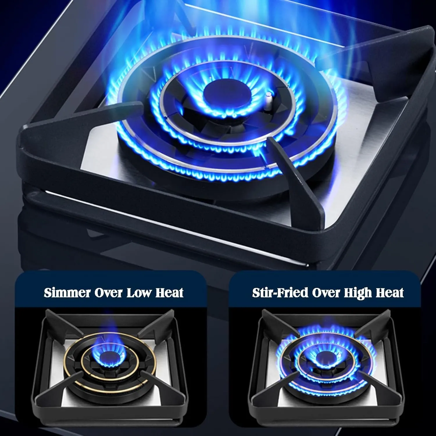 Gas Cooktop,Desktop Embedded Dual-purpose Natural Gas Liquefied Gas Furnace,1 Gas Stove with Flame Out Protection,Suitable for Outdoor Camping in Apartments(Ng)