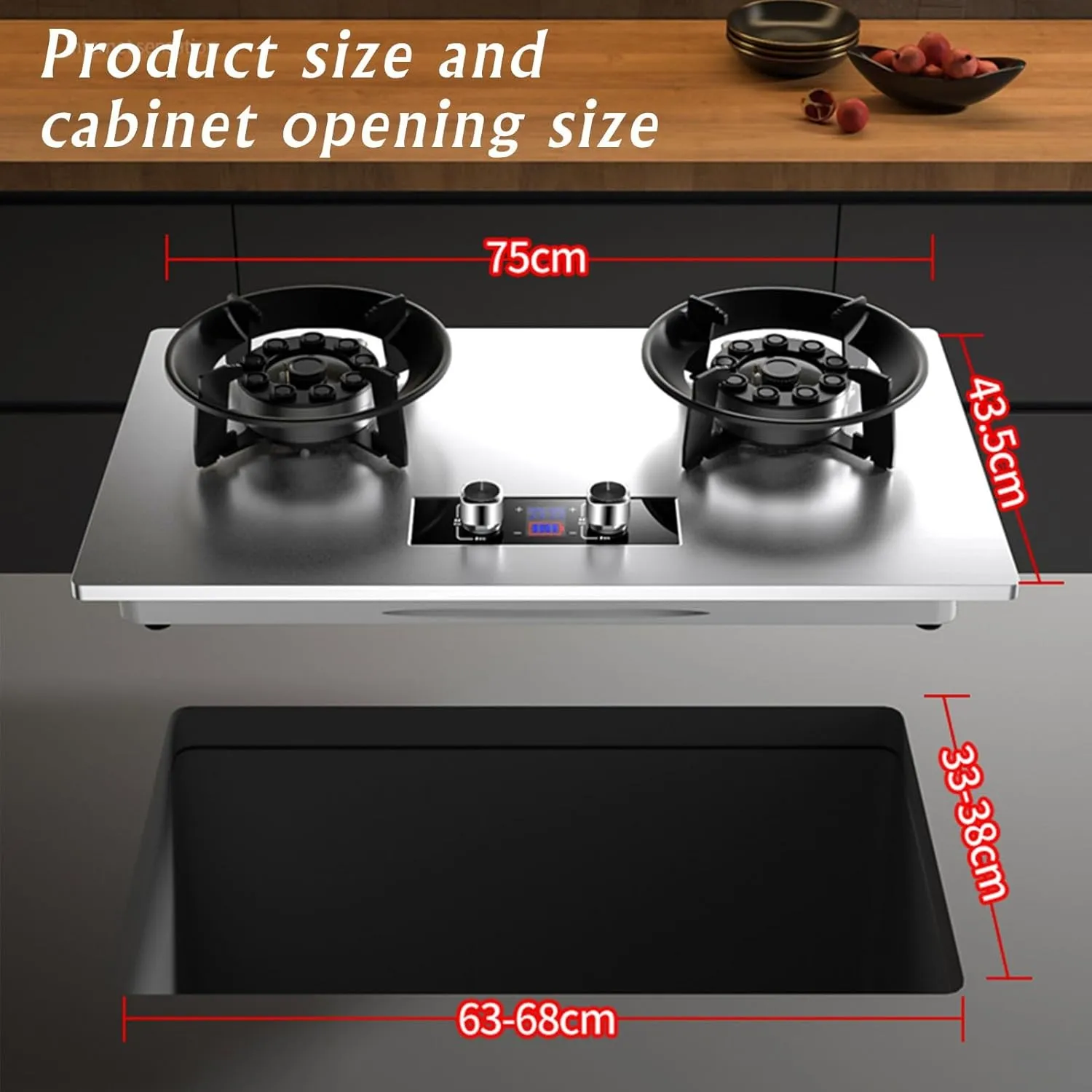 Gas Stove 2 Burners with 5.2KW Power, Flip Top Design, Double Sided Independent Timer, Accidental Flameout Protection for Home Kitchen, Camping, Garden, and Catering