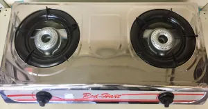 Gas Stove 2-plate Red Heart Stainless Steel