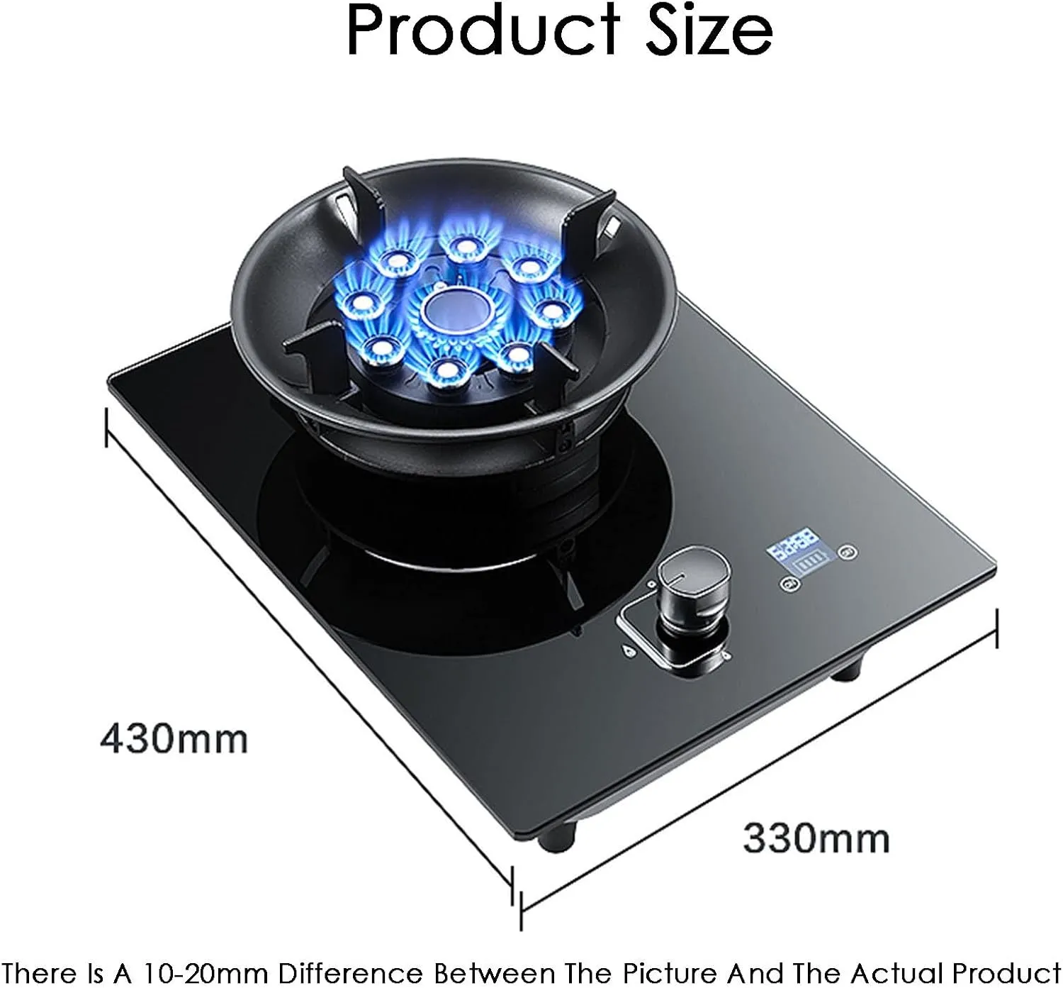 Gas Stove, Flip-top Stove 9-Cavity Fierce Fire Burner Stove,Desktop and Embedded Dual-use Gas Cooker 5.2kw NG/LPG, for Outdoor Camping Home(NG)