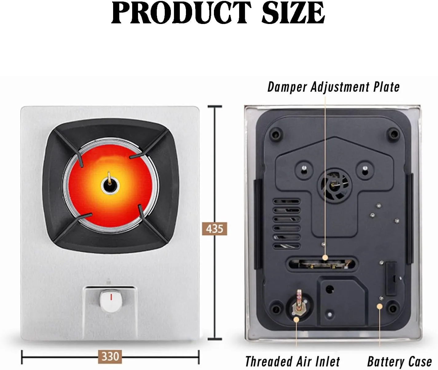 Gas Stove,Heat Load 3.2KW/10918.4BTU,Desktop Embedded Dual-purpose Stainless Steel Single Stove,Suitable for Home Indoor and Outdoor Camping(Lpg)