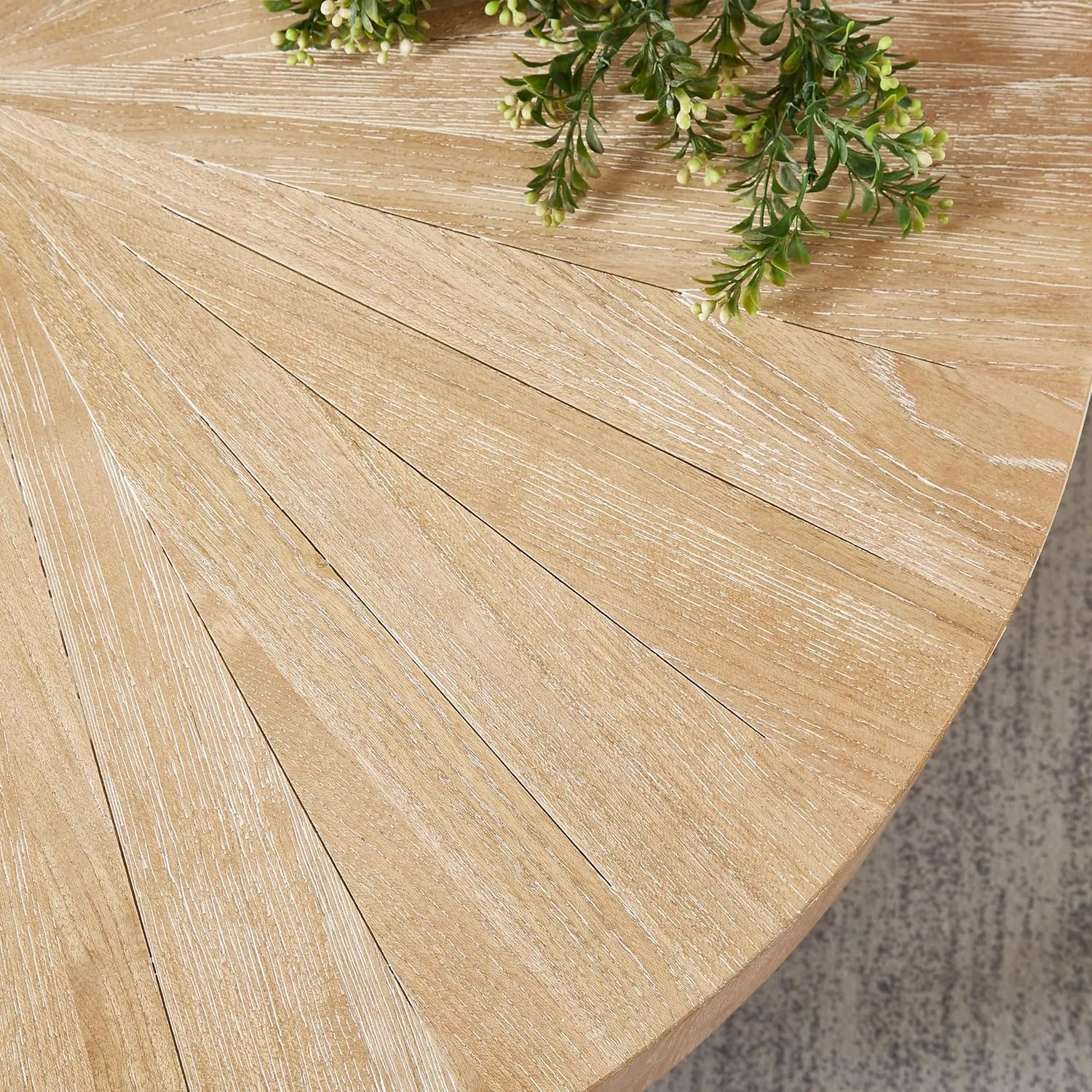Gexpusm Round Wood Coffee Tables for Living Room, Farmhouse Circle Coffee Table, Rustic Mid Century Wooden Coffee Tables for Apartment, Easy Assembly (Only Coffee Table, 31.50" Dx31.50 Wx14.29 H)