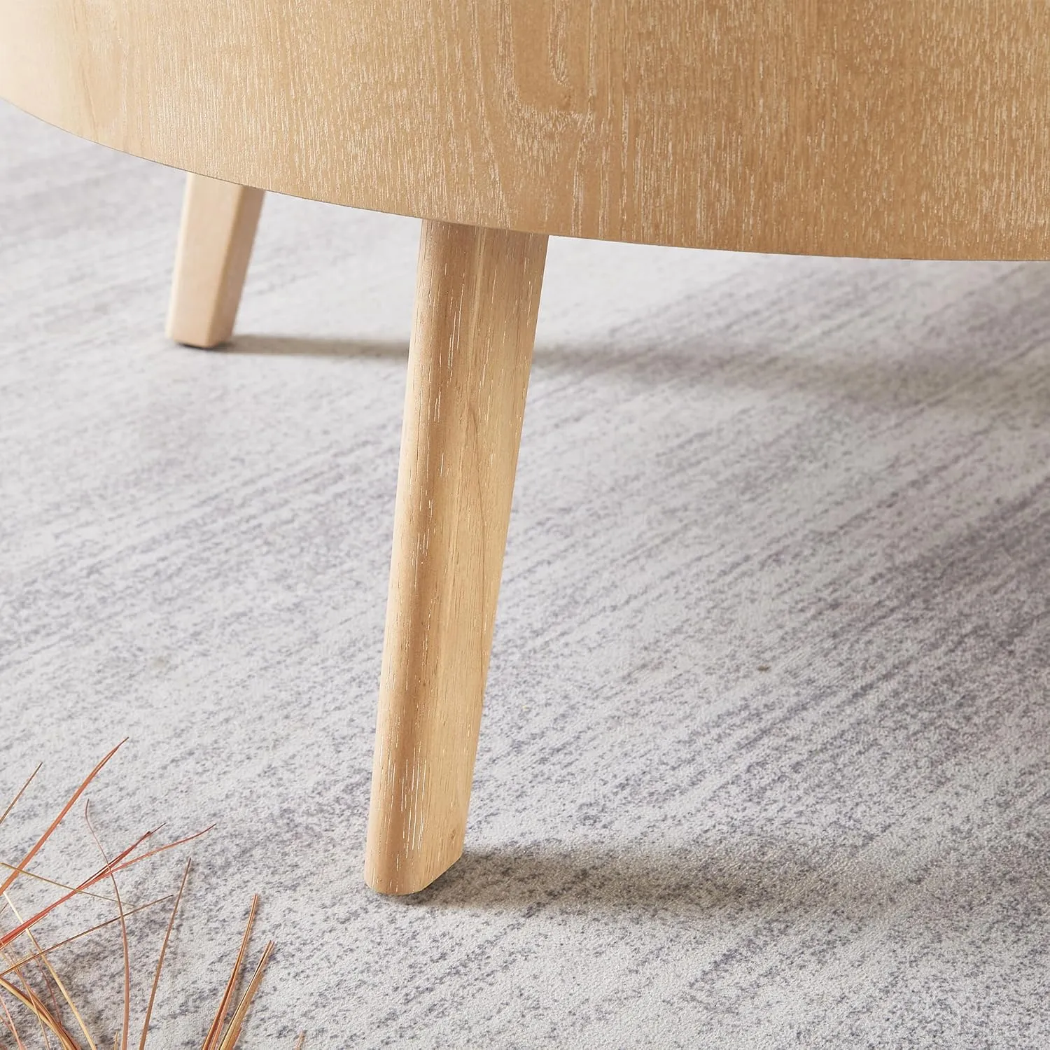 Gexpusm Round Wood Coffee Tables for Living Room, Farmhouse Circle Coffee Table, Rustic Mid Century Wooden Coffee Tables for Apartment, Easy Assembly (Only Coffee Table, 31.50" Dx31.50 Wx14.29 H)