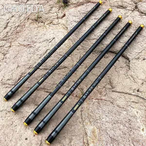 GHOTDA 3.6M -7.2M Carbon Fiber Fishing Rod Telescopic Ultra-light Hard Pole