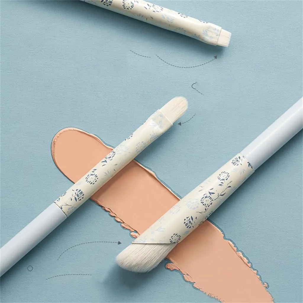 Gift Box Celadon 12pcs Long Pole Wooden Handle Makeup Brush Set Portable Eyeshadow Loose Powder Brush
