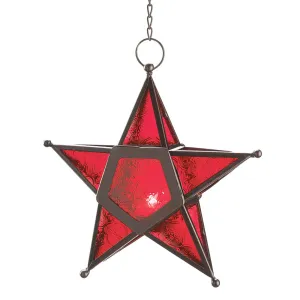GLASS RED STAR LANTERN Secure checkout User-friendly