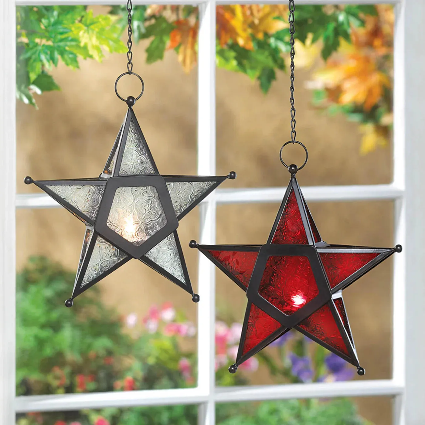 GLASS RED STAR LANTERN Secure checkout User-friendly