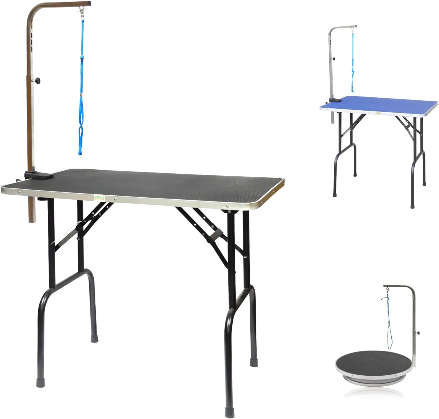 Go Pet Club - 30 Inch Dog Grooming Table - Pet Grooming Table - Foldable, Adjustable Arm, Portable, Non-Slip Grooming Table for Dogs at Home - Black