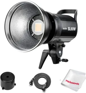 Godox SL-60W 60W CRI95  Qa>90 5600¡À300K Bowens Mount Led Continuous Video Light, Brightness Adjustment, 433MHz Grouping System,for Video Recording,Wedding,Outdoor Shooting