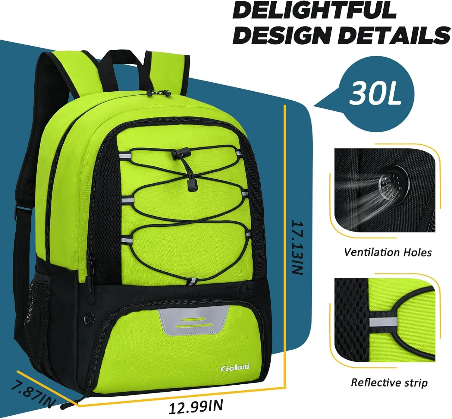 Goloni Soccer Bag, Basketball Bag with Ball Compartment & Shoe Compartment,Large Soccer Backpack for Basketball,Gym，Football