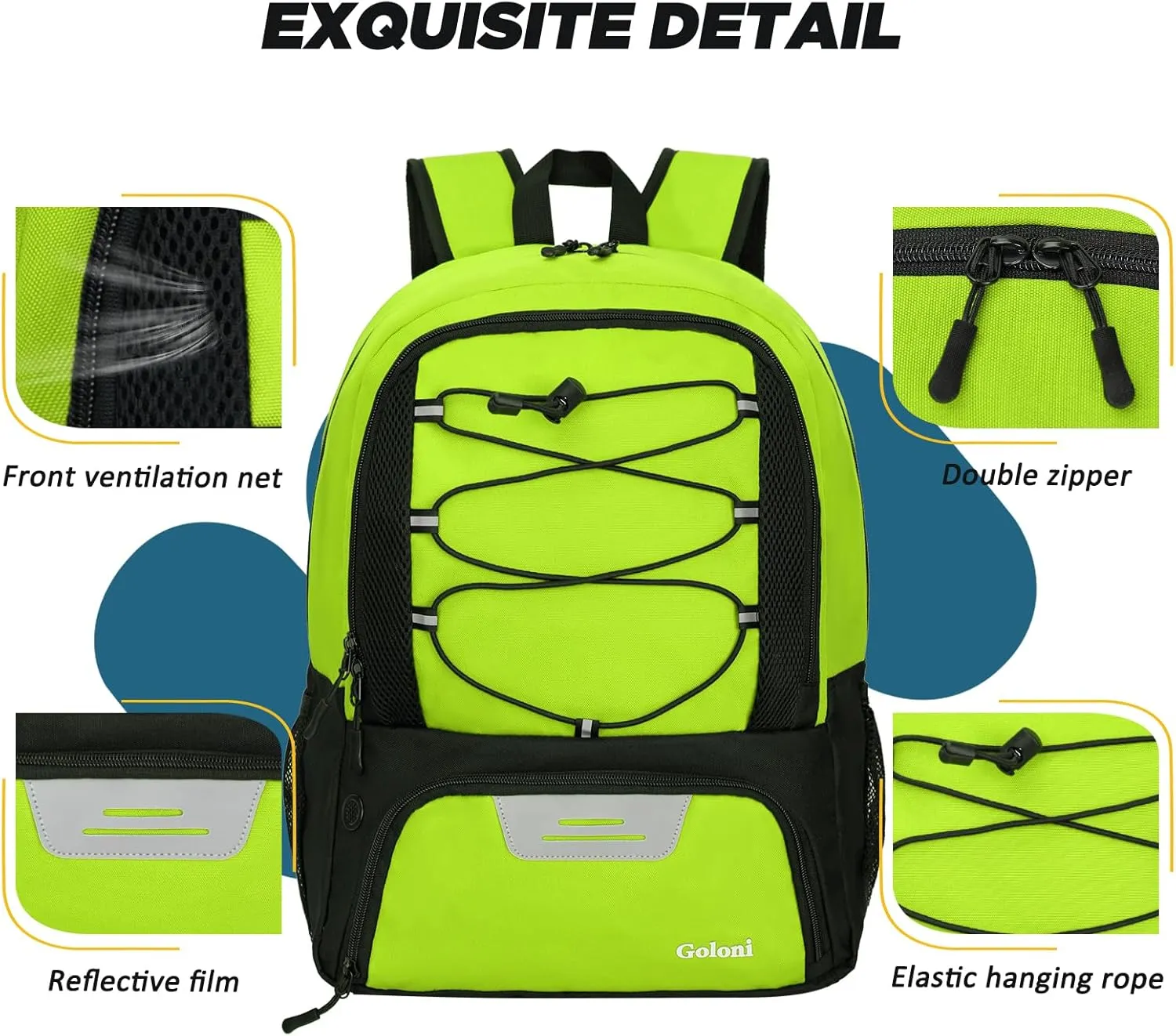 Goloni Soccer Bag, Basketball Bag with Ball Compartment & Shoe Compartment,Large Soccer Backpack for Basketball,Gym，Football