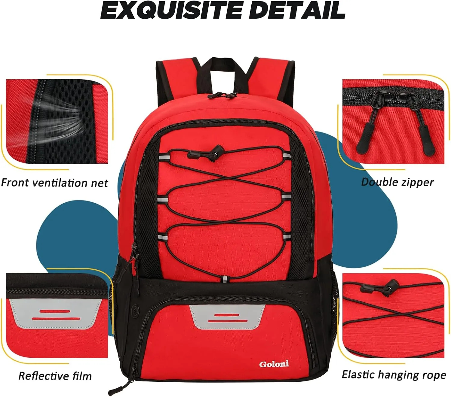 Goloni Soccer Bag, Basketball Bag with Ball Compartment & Shoe Compartment,Large Soccer Backpack for Basketball,Gym，Football