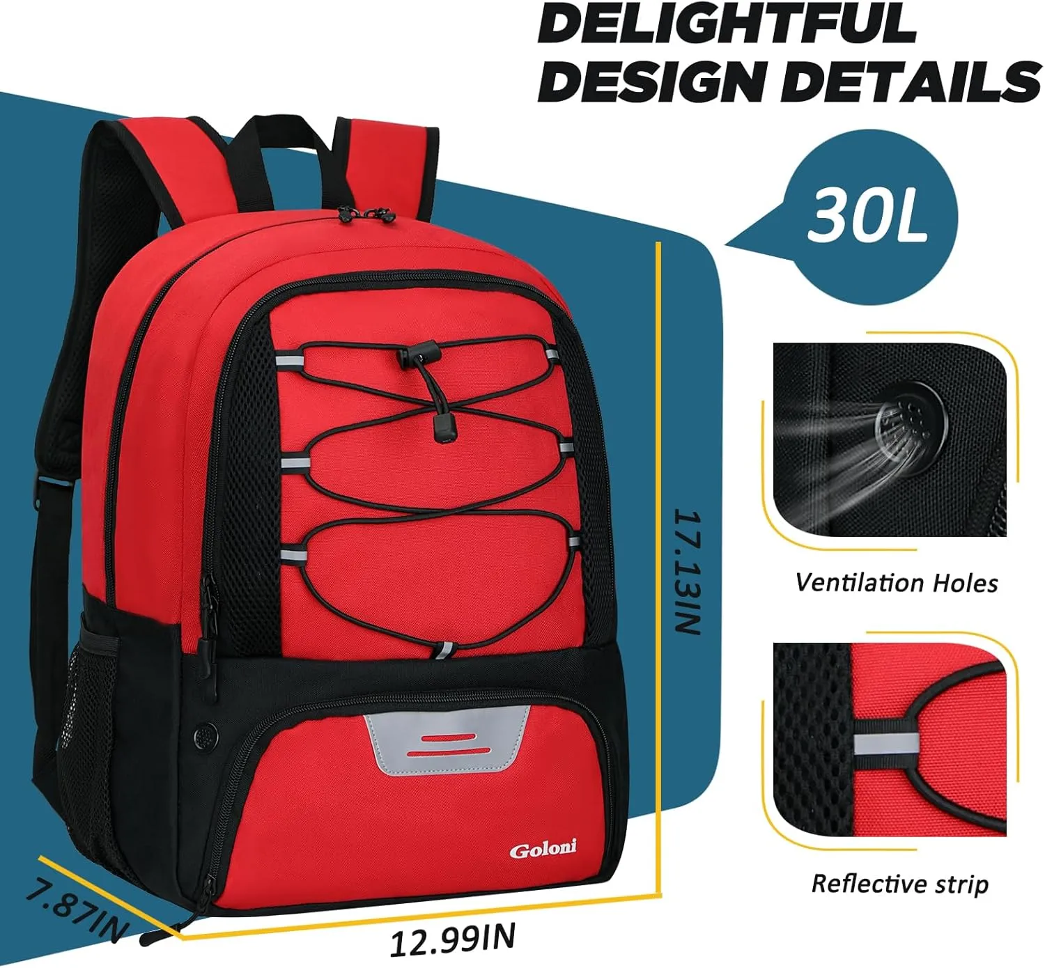 Goloni Soccer Bag, Basketball Bag with Ball Compartment & Shoe Compartment,Large Soccer Backpack for Basketball,Gym，Football