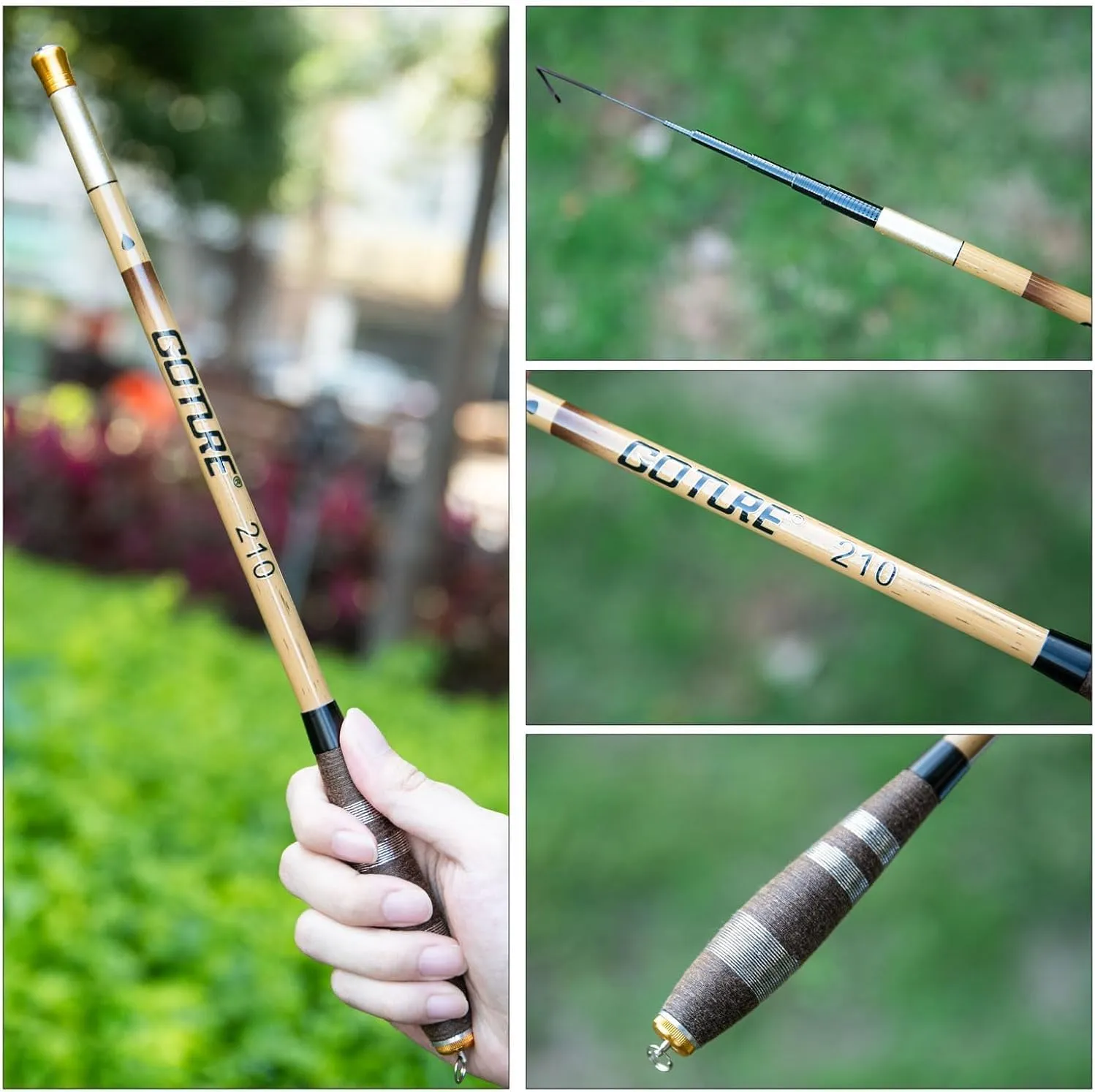 Goture Telescopic Mini Pocket Fishing Pole, Portable Fishing Hand Pole, Ultralight High Strength Stream River and Universal Lake Fishing Rod, 4 5 6 7 8 9 10 12 15FT Log Color/Pink