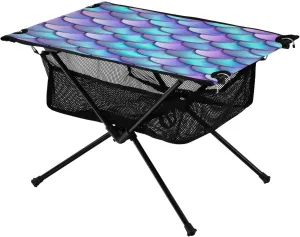 Graffiti Blue-Purple Scale Pattern Portable Camping Table,Outdoor Folding Table,Beach Table,Suitable for Camping,Hiking,Picnic