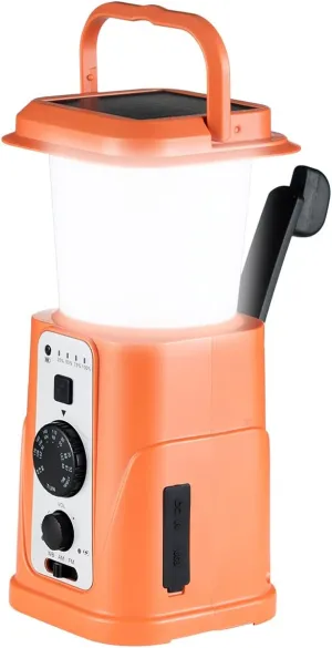 GREATONE 5000mah Emergency Radio Camping Lantern, Hand Crank Am/Fm/NOAA Weather Radio, 3 Kinds of Lighting Mode Solar Radio, Cell Phone Charger, SOS Sound and Light Alarm