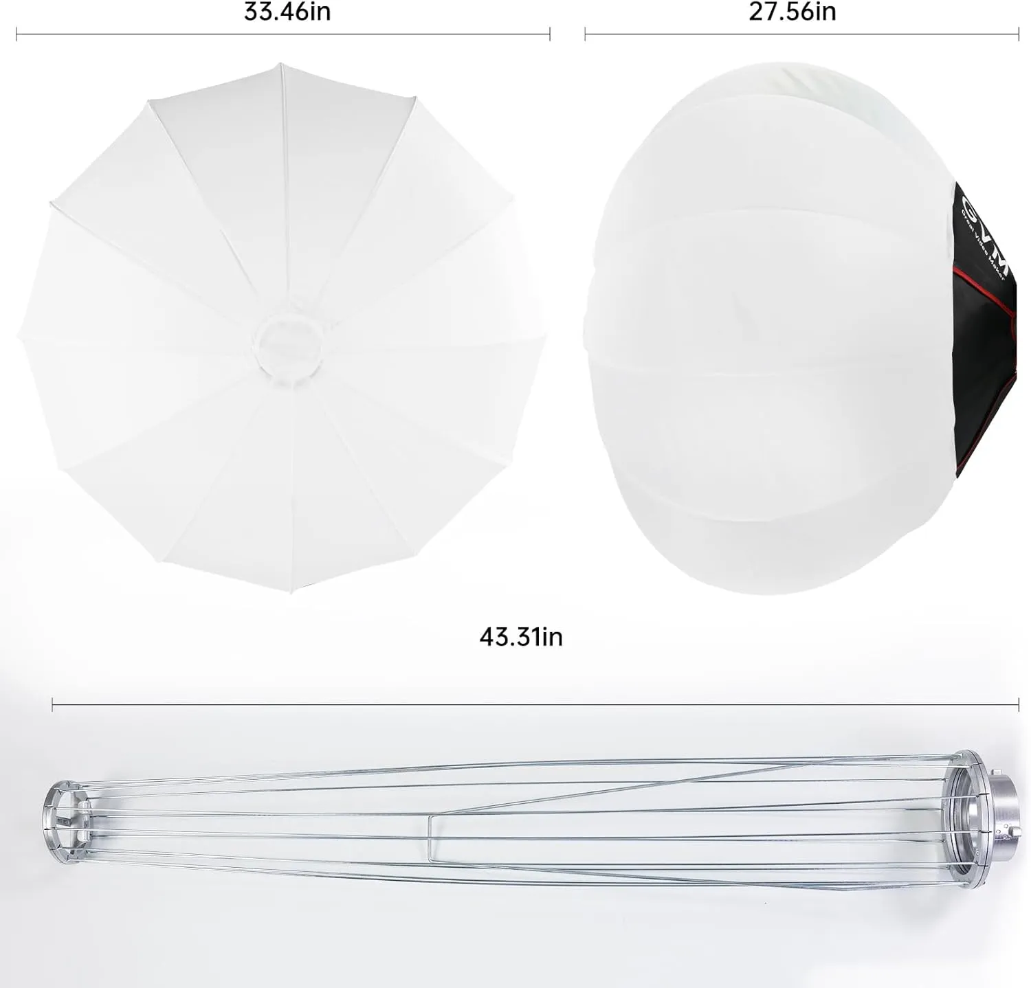 GVM Lantern Softbox Soft Light Modifier, 33inch, Quick-Setup Quick-Folding GVM Light Upgraded for GVM SD200B SD300B SD400B SD500B SD650B and Other Bowens Mount Light
