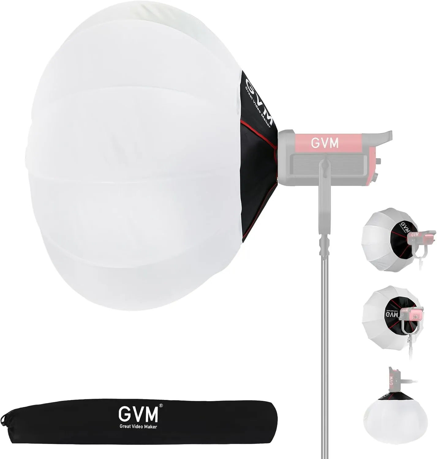GVM Lantern Softbox Soft Light Modifier, 33inch, Quick-Setup Quick-Folding GVM Light Upgraded for GVM SD200B SD300B SD400B SD500B SD650B and Other Bowens Mount Light