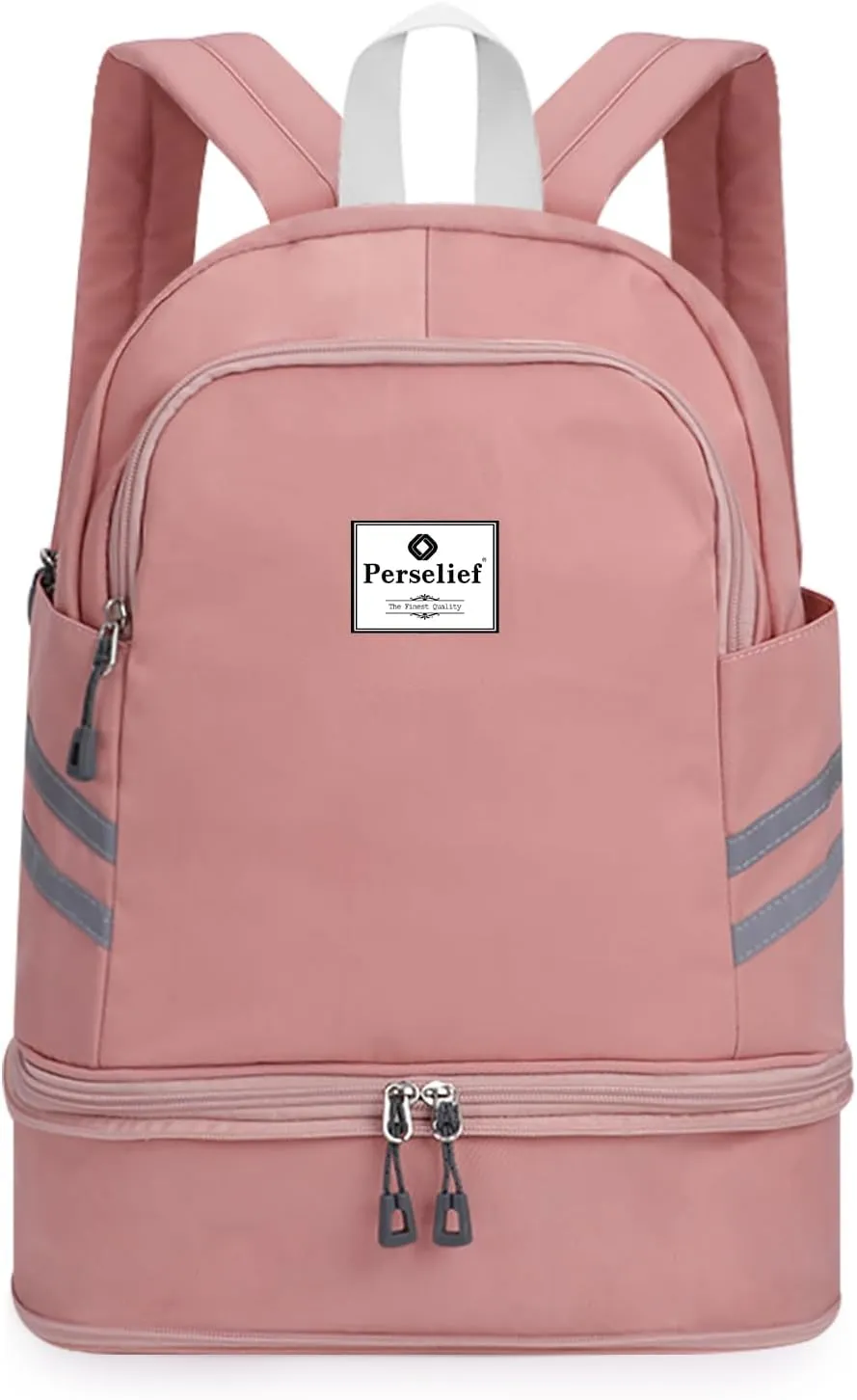 Gym Backpack for Women Foldable Sports Gym Bag with Shoe Compartment & Wet Pocket Travel Backpack Casual Daypack, Pink