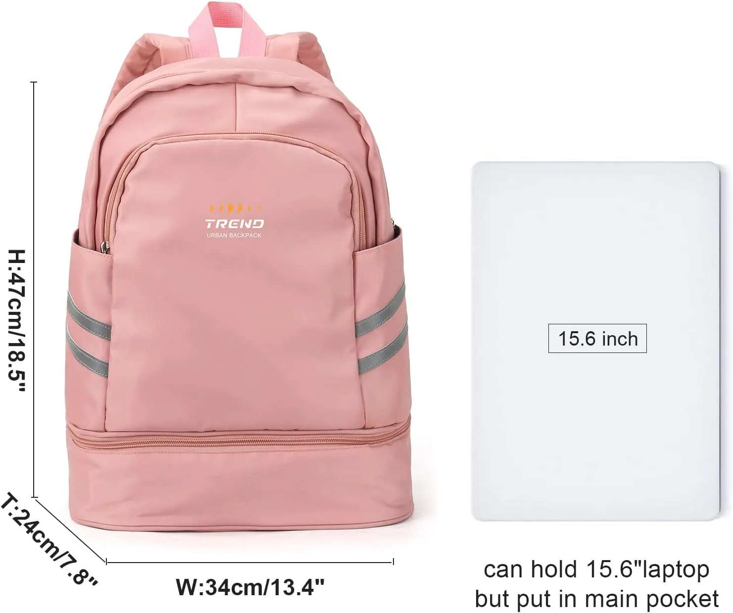 Gym Backpack for Women with Shoes Compartment & Wet Pocket, Large Travel Backpack Waterproof, Sports Backpack Gym Bag