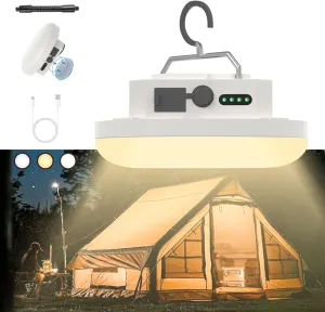 Hanging Camping Tent Lights,Portable Rechargeable LED Camp Lamp with Hook,Waterproof Outdoor Glamping Lantern with Battery Powered for Hiking Backpacking Hurricane Emergency Outage(F03pro-H)