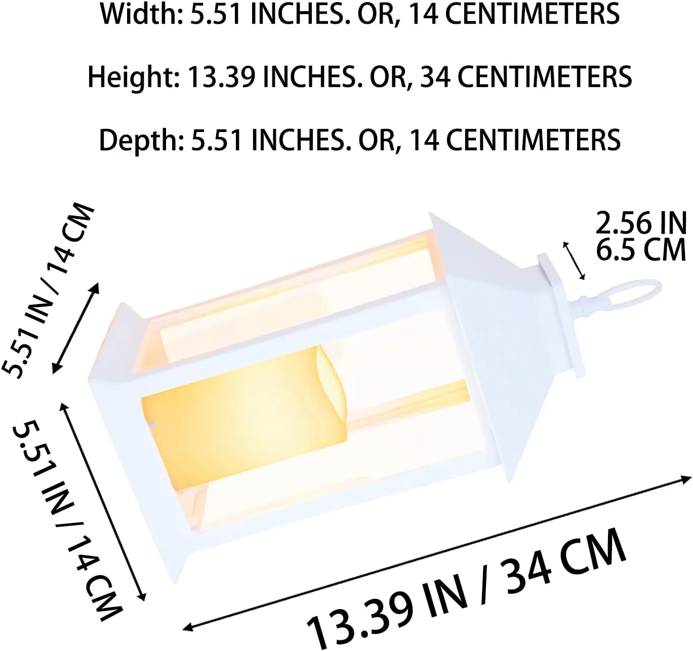 Hanging Glass Panes Lantern Portable Led Candle Light Operated by 3AAA Battery Use for Garden Yard,Kitchen, Indoor & Decoration etc (White)