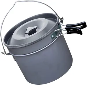 Happyyami 1 Set Camping Hanging Pot Camping Tripod Stainless Steel Cookware Lightweight Camping Cookware Outdoor Wall Indoor Plant Tools Large Travel Pan Aluminum Oxide Portable