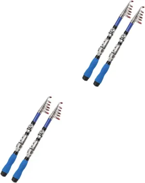 Happyyami 2pcs Fishing Rod Fishing Pole Telescopic Small Sea Pole