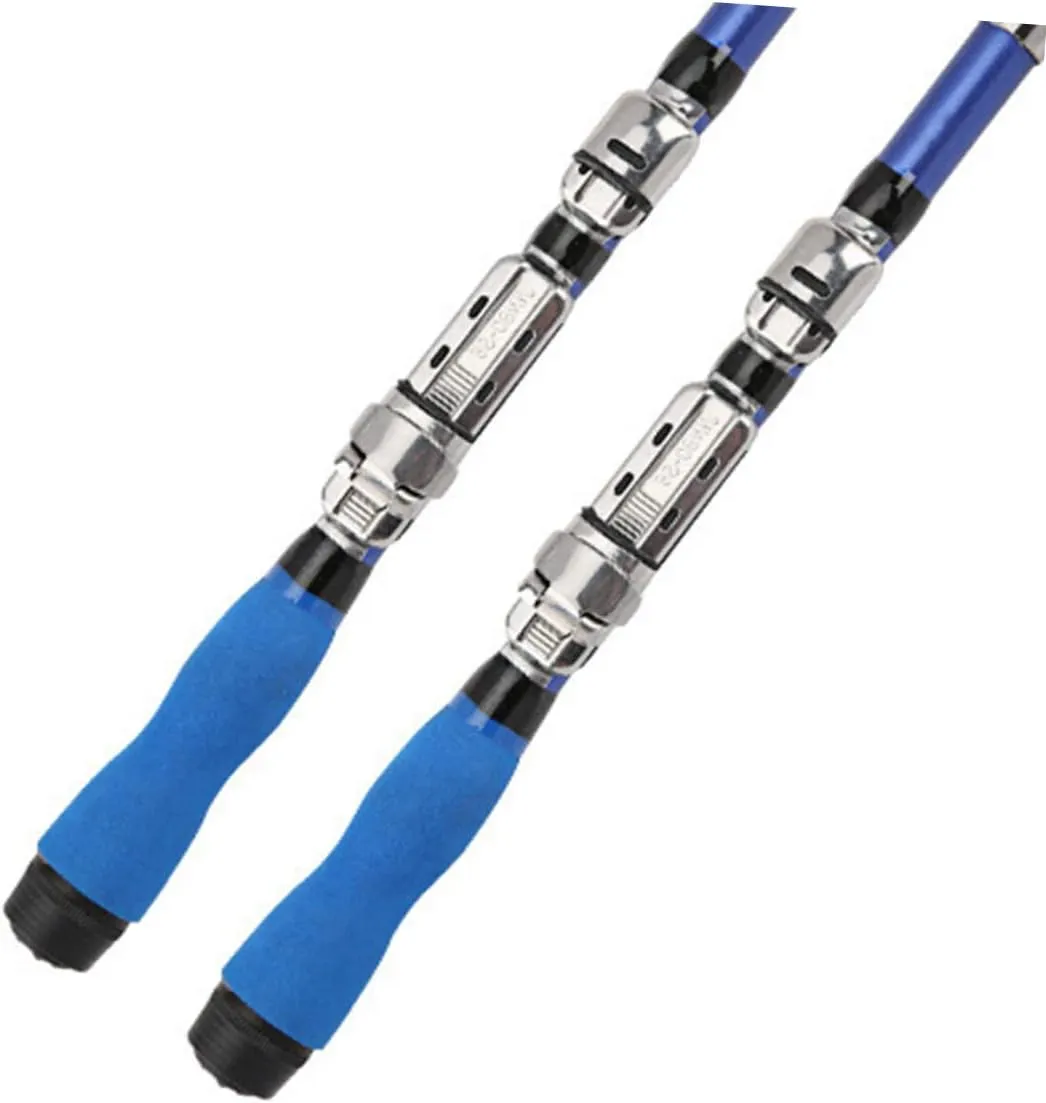 Happyyami 2pcs Fishing Rod Fishing Pole Telescopic Small Sea Pole