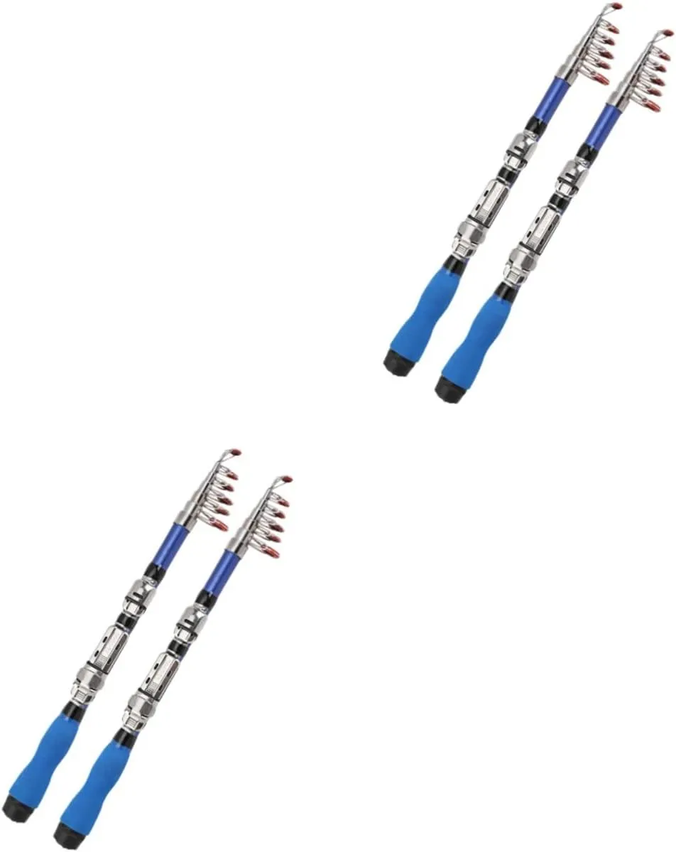 Happyyami 2pcs Fishing Rod Fishing Pole Telescopic Small Sea Pole