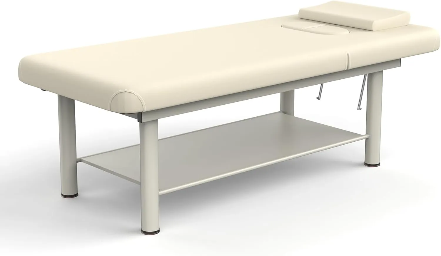Heavy Duty Professional Stationary Massage Bed Wide Stationary Massage Table with Backrest for Treatment Table Physical Therapy Table Spa Facial Bed, Metal Frame PU Leather (Integral Structure)