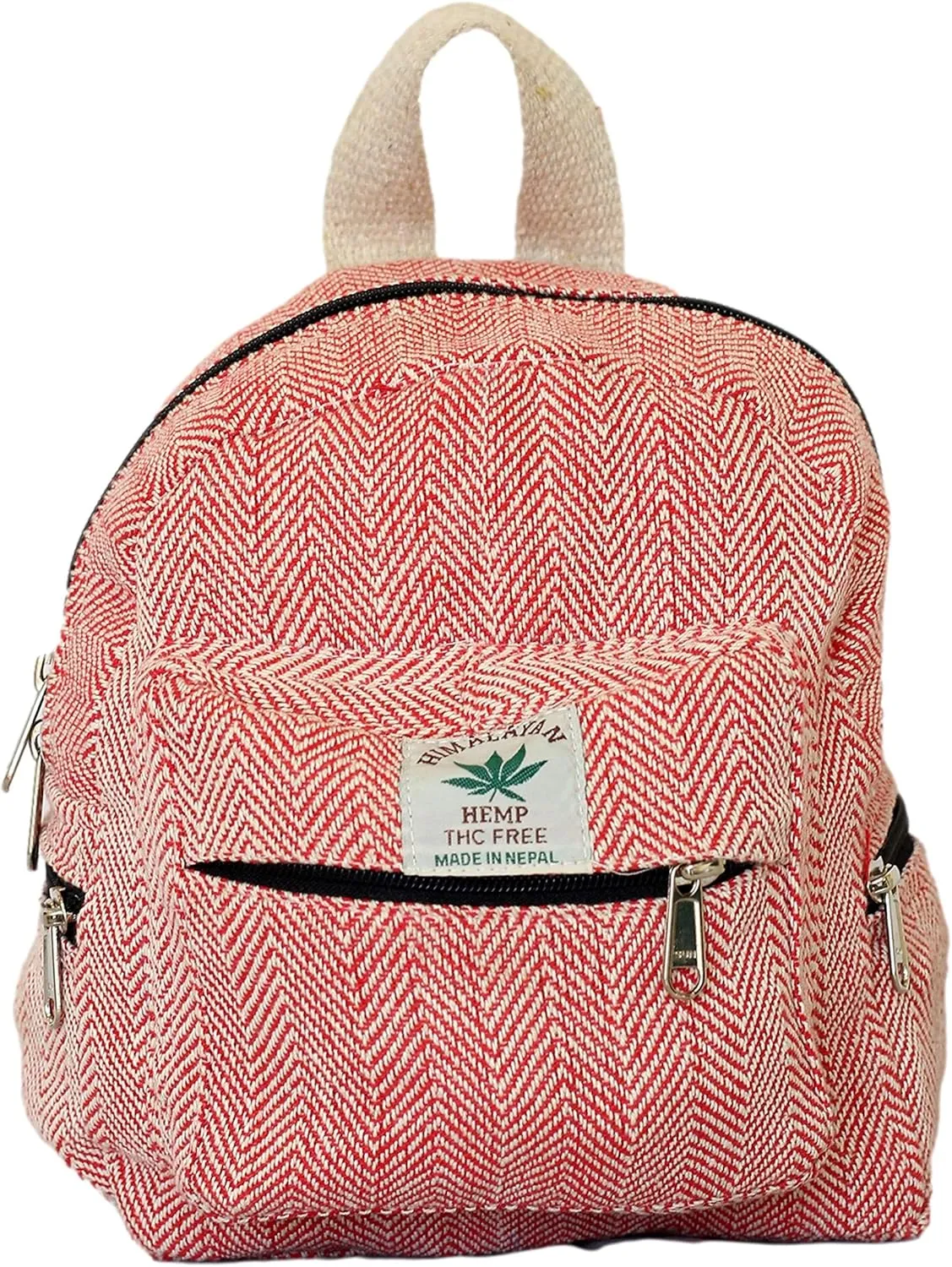 Hemp Mini Backpack for women Adjustable shoulder strap Mini Bag Washable Lightweight Casual Daypack (Pink)