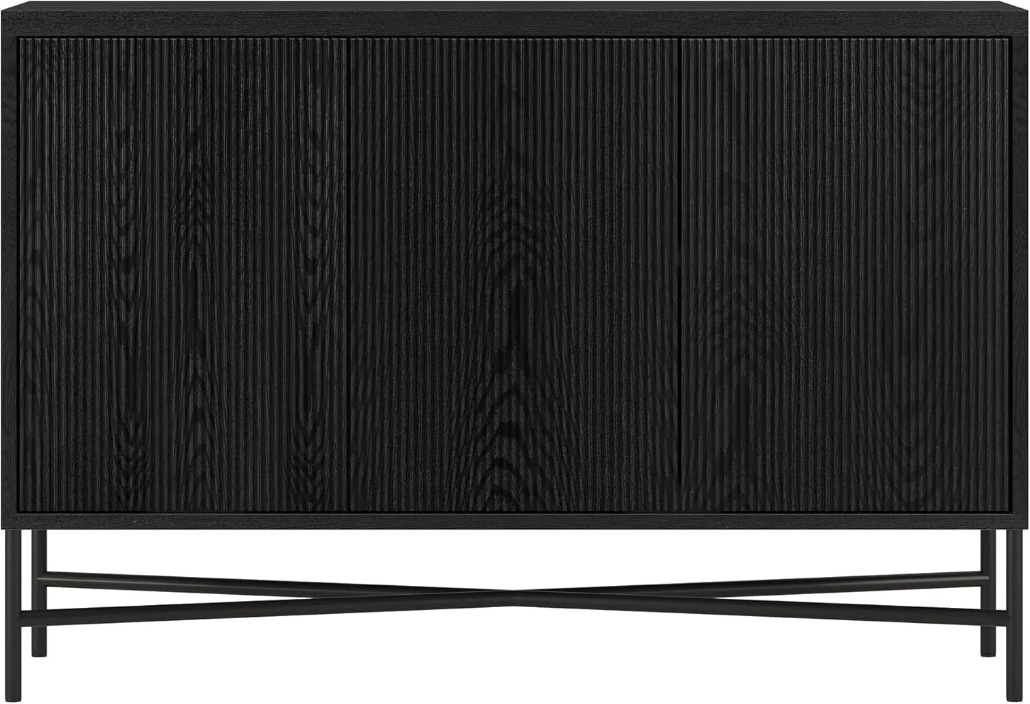 Henn&Hart 48" Wide Rectangular Buffet Table in Natural Black, for Home, Living Room, Bedroom, Entertainment Room, Office