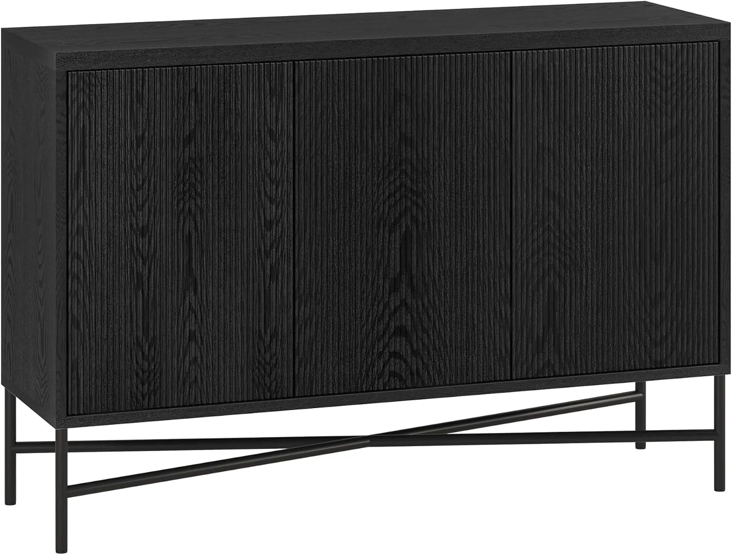 Henn&Hart 48" Wide Rectangular Buffet Table in Natural Black, for Home, Living Room, Bedroom, Entertainment Room, Office