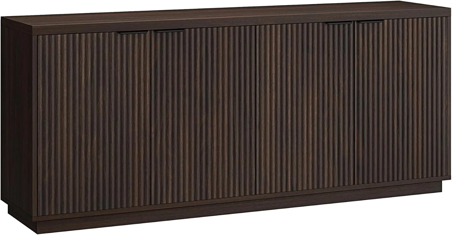 Henn&Hart 68" Wide Rectangular Buffet Table in Warm Brown, for Home, Living Room, Bedroom, Entertainment Room, Office