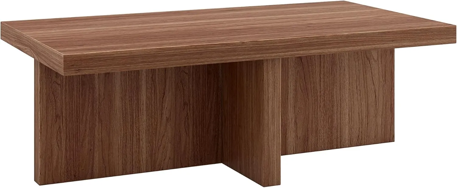 Henn&Hart Elna Coffee Table, 44" Wide, Brown