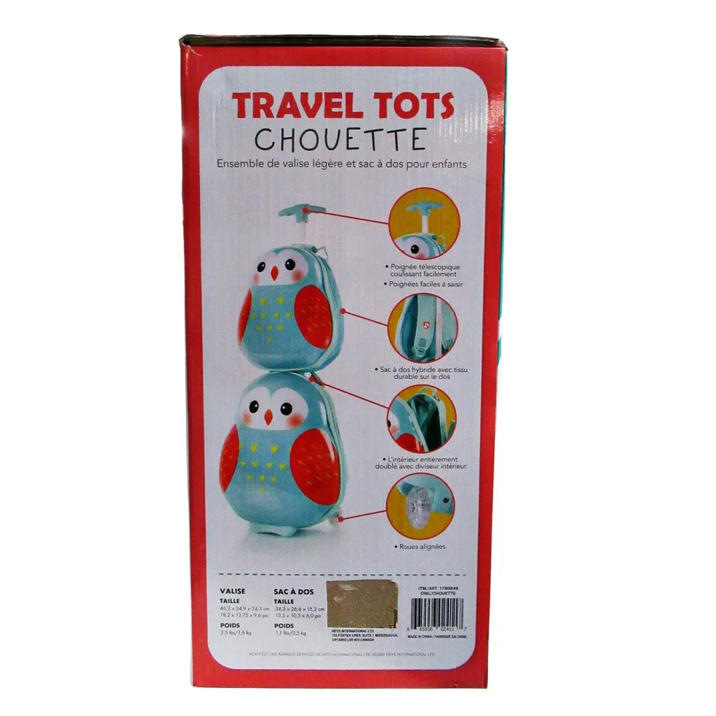 Heys Travel Tots 2 Piece Kids Luggage & Backpack Set Owl