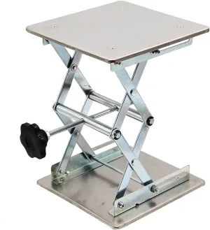 HFS(R) 8x8" Stainless Steel Lab Jack Lift Table Scissor Stand Platform Max. Height 10" Load 15kg/33lbs