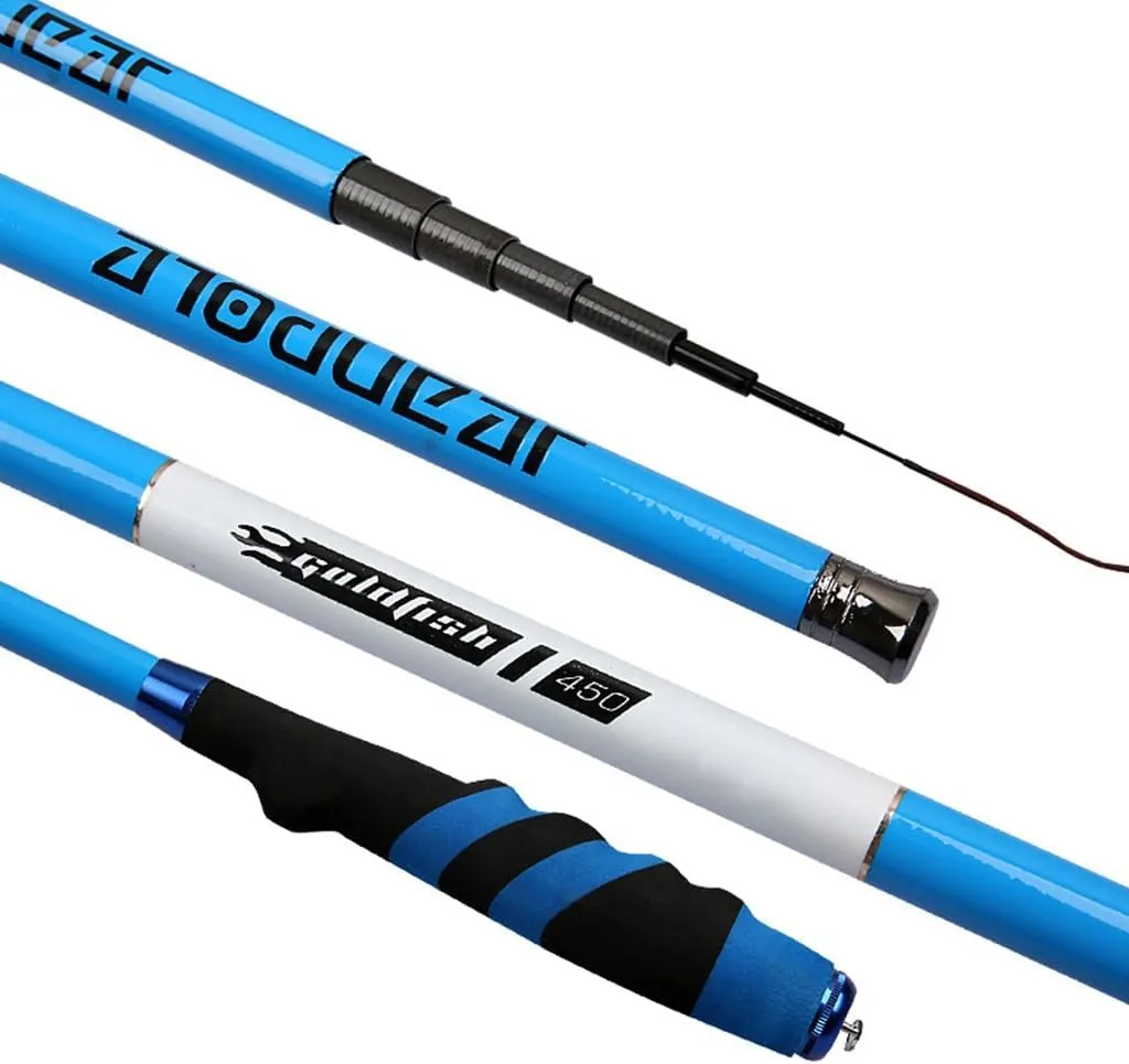 High Carbon Fishing Poles 3.6m/12FT 4.5m/15FT 5.4m/18FT 6.3m/21FT Hand Pole Fishing Rod Ultra Hard Super Light Telescopic Rod Stick (Size : 4.5m/15FT)