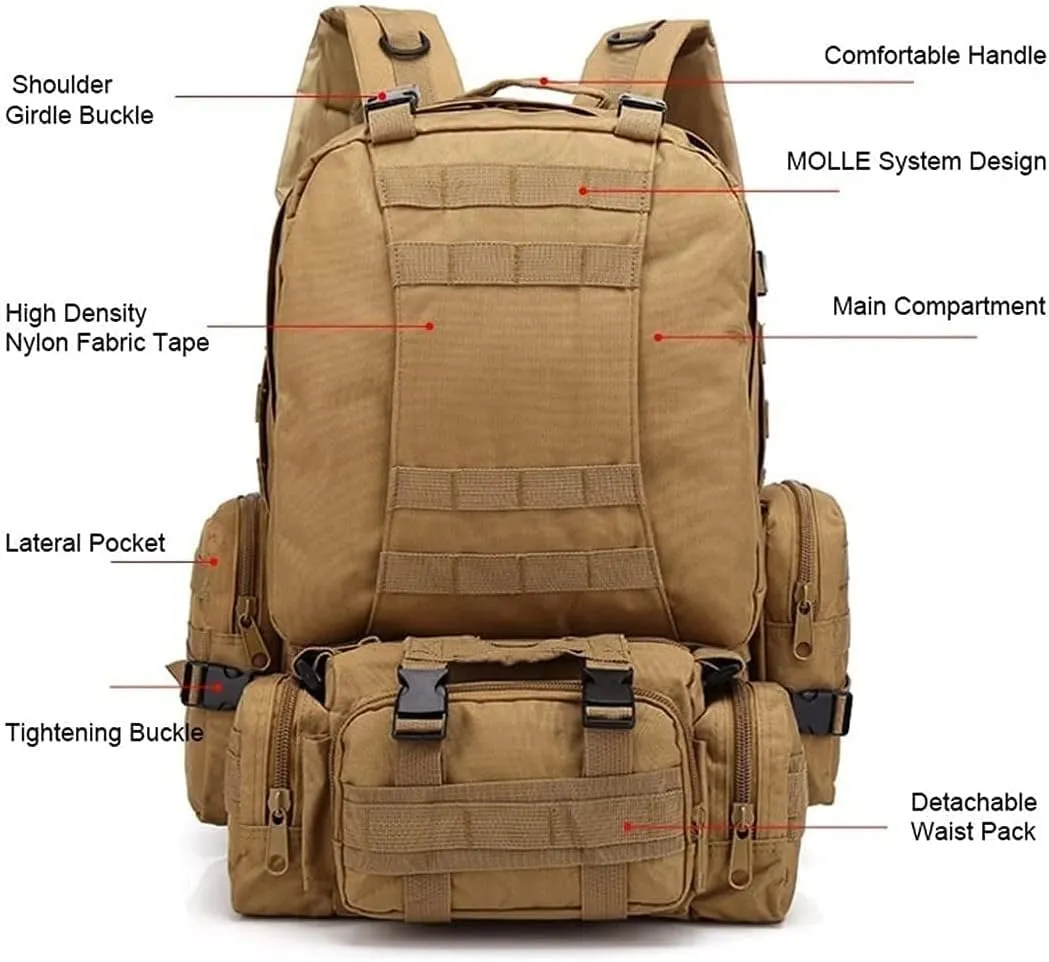 Hiking Backpack Waterproof Outdoor Internal Frame Backpacks for Men and Women Travel Camping Climbing(A)