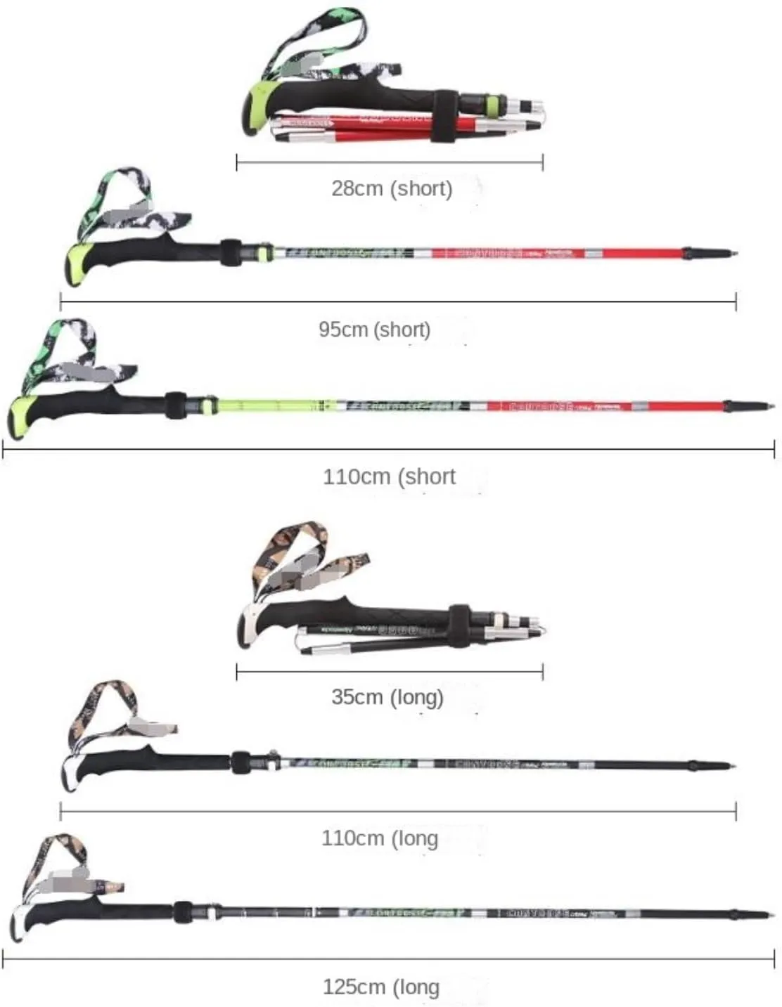Hiking Trekking Poles Hiking Trekking Poles Lightweight Folding Hiking Poles EVA Foam Handle for Camping Hiking Sticks for Trekking(110cm)