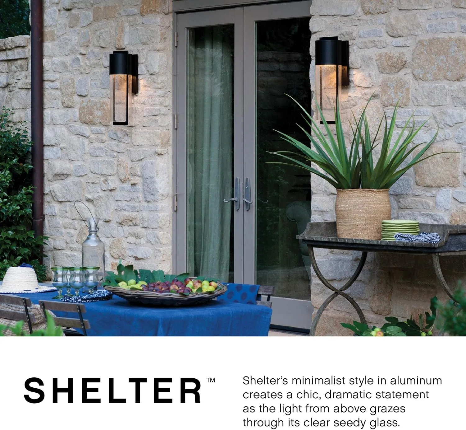 Hinkley Shelter 1325BK Large Outdoor Wall Mount Lantern - Minimalist Style, Dark Sky-Compliant, Solid Aluminum/Clear Seedy Glass - Black