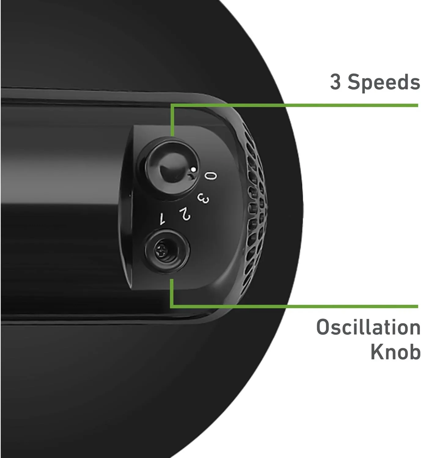 HOLMES 12" Table Fan, 75° Oscillation, 3 Speeds, 15° Adjustable Head Tilt, Ideal for Home, Bedroom or Office, Black