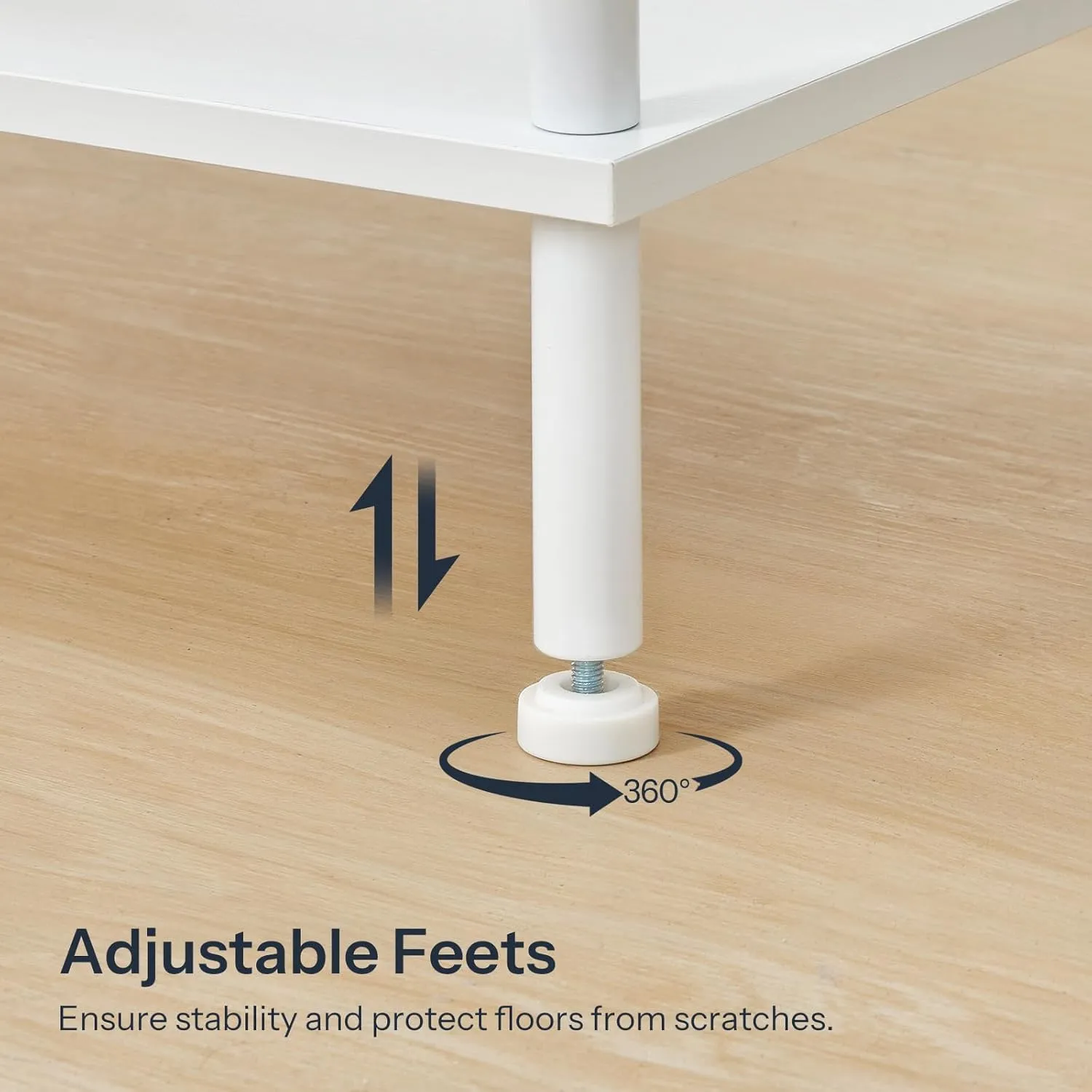 HOOBRO End Table, Small Side Table, Nightstand with 2-Layer Storage Shelves, Sofa Table for Small Spaces, Living Room, Bedroom, Stable Frame, Easy Assembly, White WW09BZ01